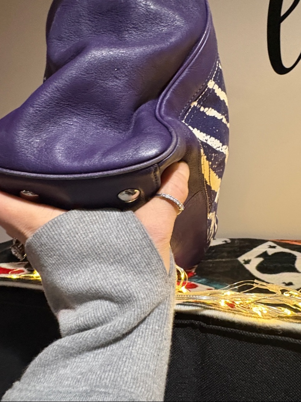COACH FIRM $175 Rare PURPLE ZEBRA PRINT w/ DUST BAG . MAJOR SALE PRICE MOVING - Picture 10 of 16